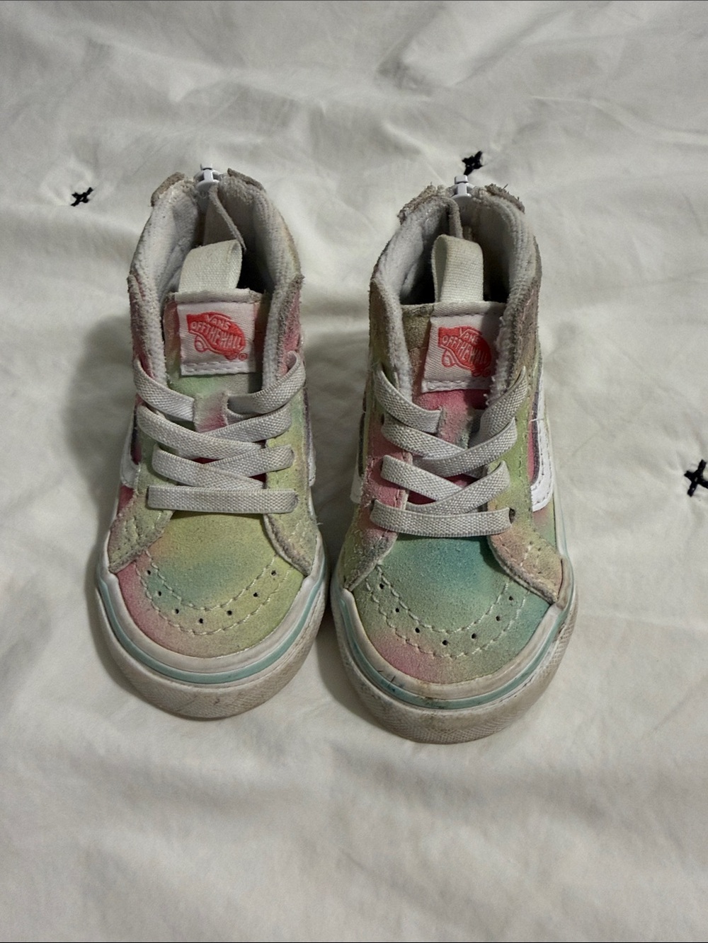 Vans Kids High Top Sneakers - Pastel Tie-Dye Pink Green Blue